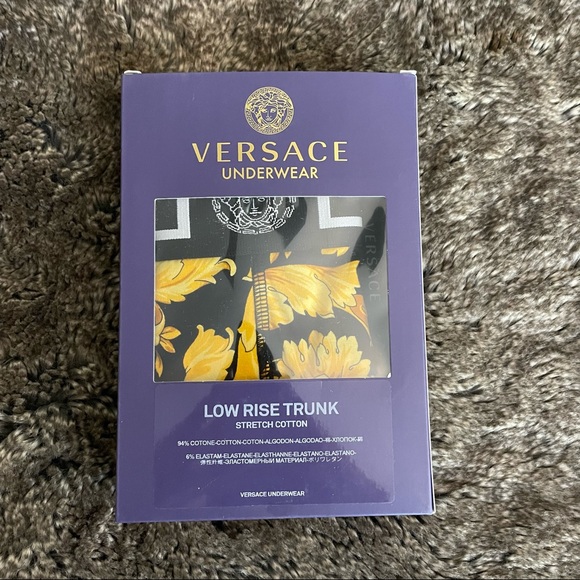 Versace Baroque Black & Yellow Boxer Briefs - Picture 6 of 7